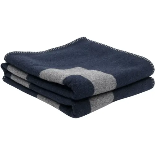 Luxuriöse Blaue Cashmere-Wollmischung Logo Decke - Givenchy - Modalova