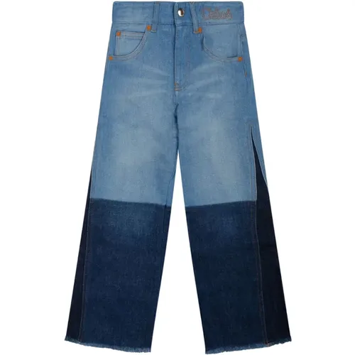 Blaue Patchwork-Jeans für Kinder - Chloé - Modalova