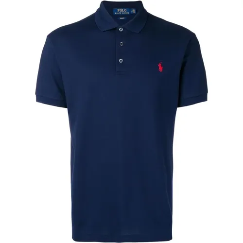 Polo Shirts, male, , Size: S Navy Refined Knit Sweater - Ralph Lauren - Modalova