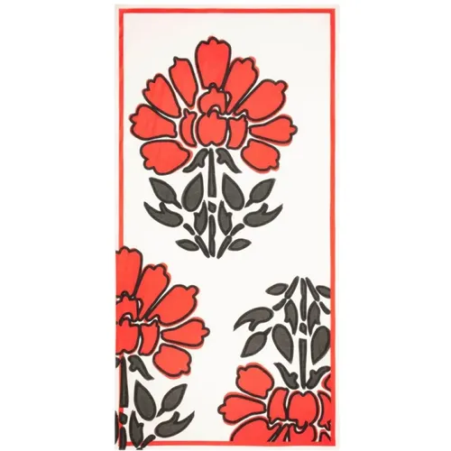 Indian Flowers Cotton Scarf , male, Sizes: ONE SIZE - Mare Di Latte - Modalova