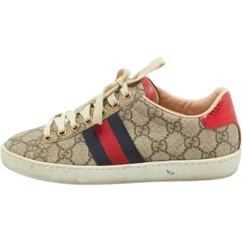 Pre-owned Coated canvas sneakers , female, Sizes: 1 UK - Gucci Vintage - Modalova