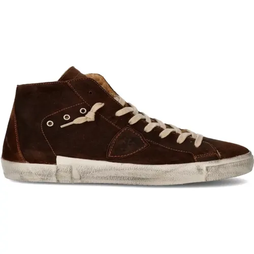 Sneakers, male, , Size: 8 US Vintage suede sneakers with teddy lining - Philippe Model - Modalova