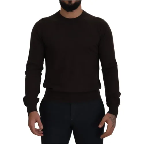Cashmere Crew Neck Pullover Sweater , male, Sizes: M - Dolce & Gabbana - Modalova