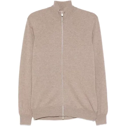 Cardigans, male, , Size: M Zip Sweater High Neck - BRUNELLO CUCINELLI - Modalova