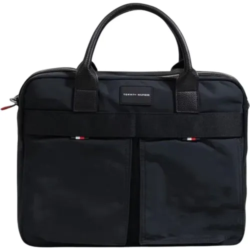 Laptop Bags & Cases, male, , Size: ONE SIZE Polyester Bag with Polyurethane Trim - Tommy Hilfiger - Modalova