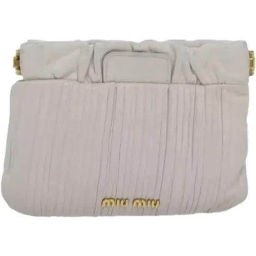 Pre-owned Clutches, female, , Size: ONE SIZE Pre-owned Leather clutches - Miu Miu Pre-owned - Modalova