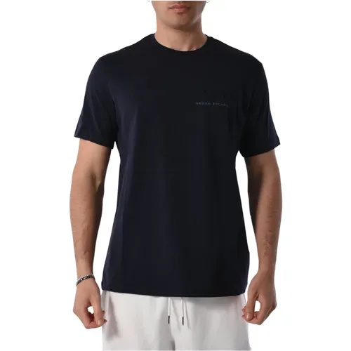 Baumwoll-T-Shirt mit Brustlogo , Herren, Größe: L - Armani Exchange - Modalova