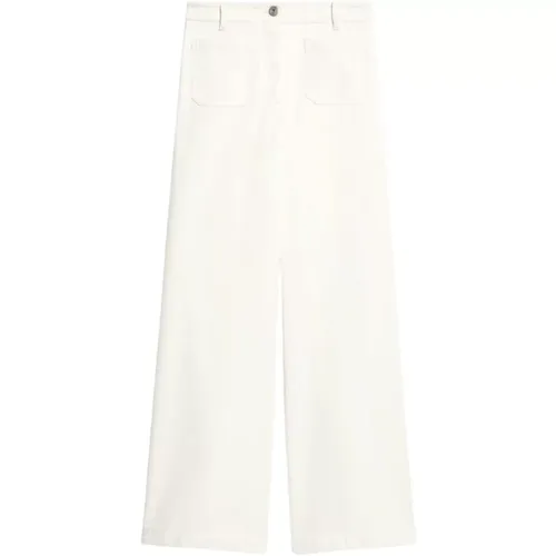 Wide Leg Cotton Bull Pants , female, Sizes: 3XS, S, XS, 2XS - Max Mara Weekend - Modalova