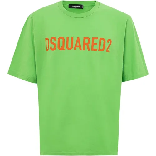 Baumwoll Oversize Logo T-Shirt - Dsquared2 - Modalova