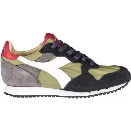 Green Leather Women's Sneakers , female, Sizes: 3 UK, 3 1/2 UK - Diadora - Modalova