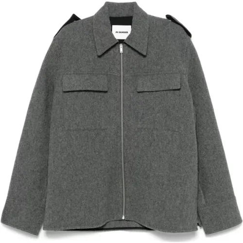 Flanellhemd Grau Jil Sander - Jil Sander - Modalova