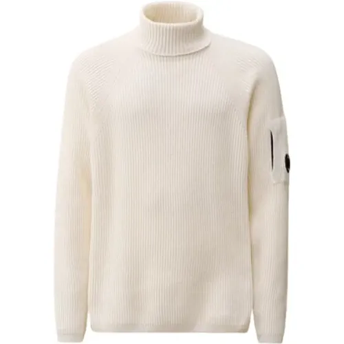 Turtlenecks, male, , Size: S Cream Sweater Collection - C.P. Company - Modalova