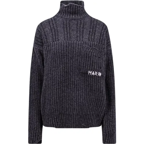 Men`s Wool Turtleneck Sweater , male, Sizes: S, L - Marni - Modalova