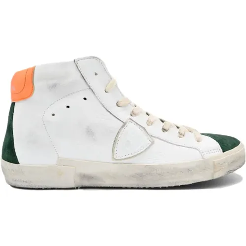 Vintage High Top Sneakers Green , male, Sizes: 8 UK, 10 UK, 9 UK, 11 UK, 7 UK, 6 UK - Philippe Model - Modalova