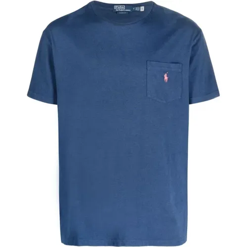 Baumwoll/Leinen T-Shirt mit Brusttasche - Ralph Lauren - Modalova