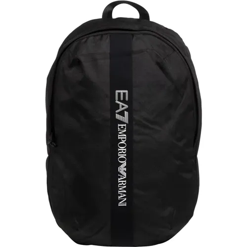 Backpacks, male, , Size: ONE SIZE Logo Backpack with Zip Closure - Emporio Armani EA7 - Modalova