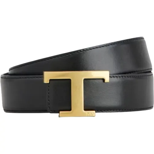 Belts, male, , Size: 105 CM Timeless Reversible Leather Belt with T Buckle - TOD'S - Modalova