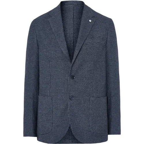 Blazers, male, , Size: L and Grey Checkered Americana Jacket - L.b.m. 1911 - Modalova