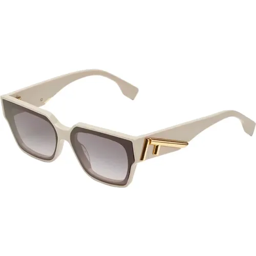 Quadratische Sonnenbrille mit Grauen Gläsern , Damen, Größe: 63 MM - Fendi - Modalova