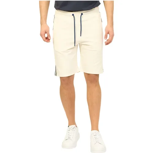 Weiße Baumwoll-Herren-Bermuda-Shorts , Herren, Größe: 3XL - Bikkembergs - Modalova