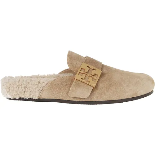 Shearling Mule in Taupe , Damen, Größe: 40 EU - TORY BURCH - Modalova