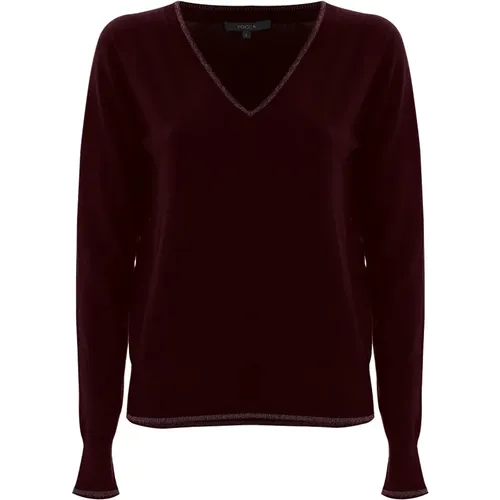 V-neck Knitwear, female, , Size: S Professional Slim Fit Edged Sweater - Kocca - Modalova