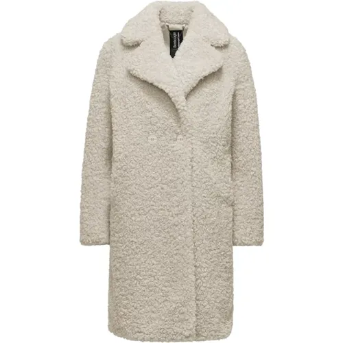 Curly Sherpa Fleece Coat with Lapels , female, Sizes: L, XL, 3XL, 2XL - BomBoogie - Modalova