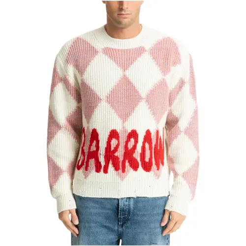 Abstrakter Pullover mit Logo , Herren, Größe: S - BARROW - Modalova