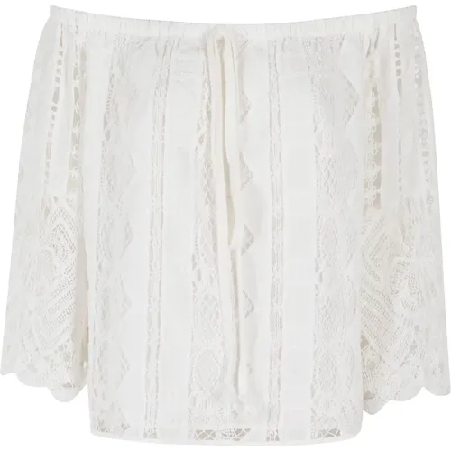 Blouses, female, , Size: M Sangallo Lace Off-Shoulder Blouse - pinko - Modalova