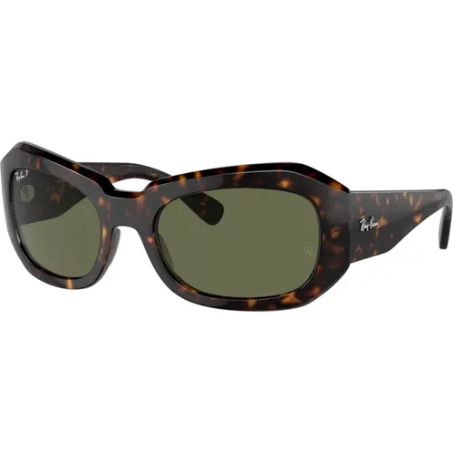 Polarized Beate Sunglasses Tortoise/Green , unisex, Sizes: 56 MM - Ray-Ban - Modalova