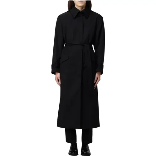 Belted Coats, female, , Size: L Belted Long Coat - HUGO - Modalova