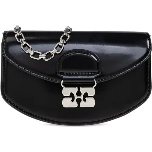 Cross Body Bags, female, , Size: ONE SIZE Half-Moon Chain Clasp Bag - Ganni - Modalova