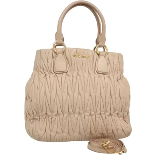 Pre-owned Handbags, female, , Size: ONE SIZE Pre-owned Leather handbags - Miu Miu Pre-owned - Modalova