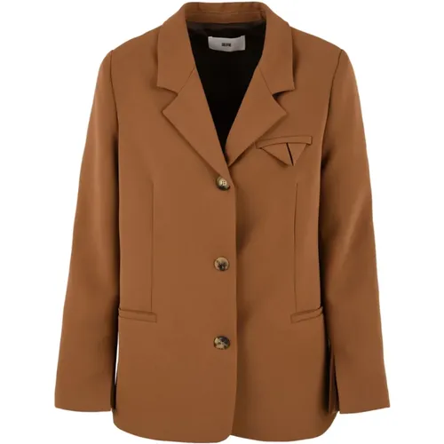 Braune Jacken für Damen , Damen, Größe: L - Solotre - Modalova