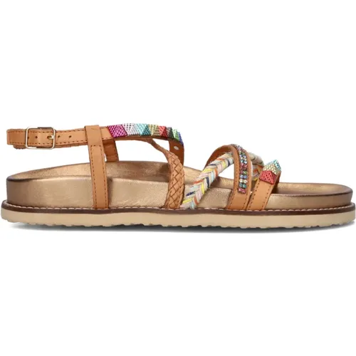 Cognac Combi Sandalen , Damen, Größe: 41 EU - Lina Locchi - Modalova