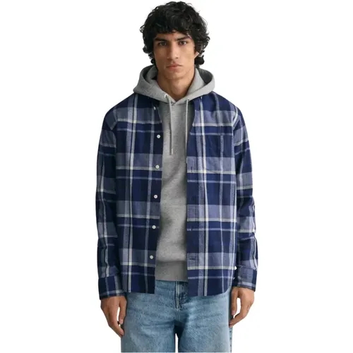 Check Flannel Shirt , male, Sizes: M, 3XL, XL, L - Gant - Modalova