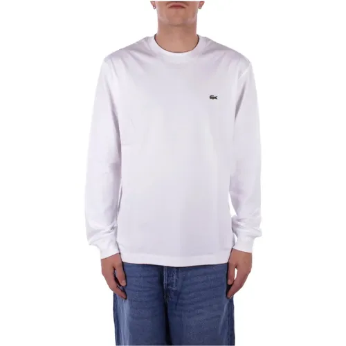 Weiße T-Shirts und Polos Logo Vorne , Herren, Größe: 2XL - Lacoste - Modalova