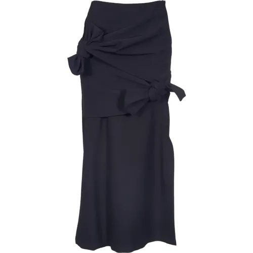 Bow Front Long Skirt , female, Sizes: XS, M, S - Msgm - Modalova