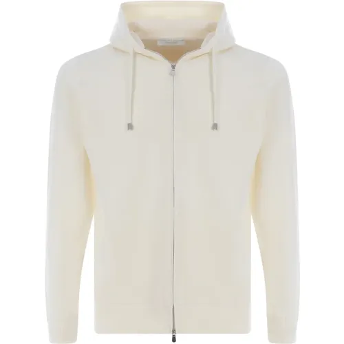 Cotton Hooded Zip Sweater , male, Sizes: XL, L, M - Filippo De Laurentiis - Modalova
