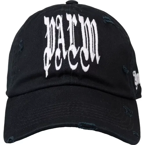 Caps, male, , Size: ONE SIZE Gothic Logo Baseball Hat - Palm Angels - Modalova