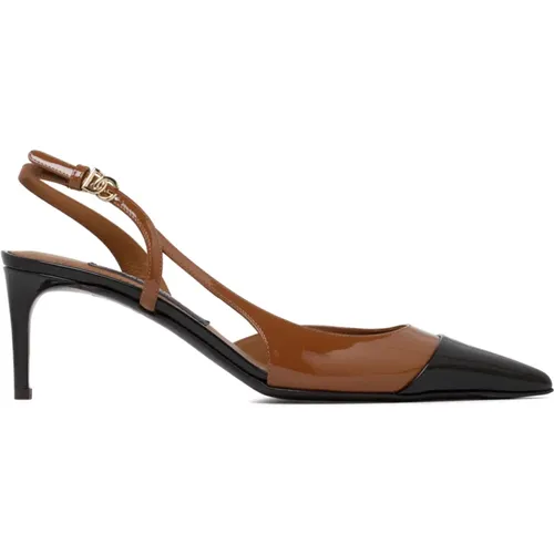 Black and Camel Calf Leather Pumps , female, Sizes: 4 1/2 UK - Dolce & Gabbana - Modalova