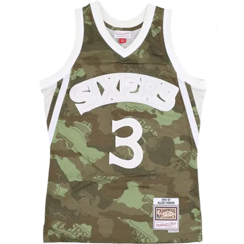 Sleeveless Tops, male, , Size: XL NBA Ghost Camo Basketball Tank - Mitchell & Ness - Modalova