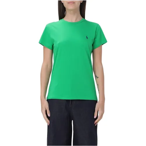 Cotton Jersey Crewneck T-shirt , female, Sizes: L - Polo Ralph Lauren - Modalova