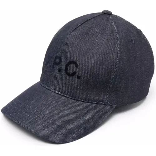 Caps, male, , Size: 56 CM Eden VPC Logo Denim Baseball Cap - A.p.c. - Modalova