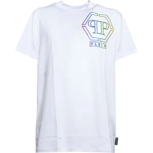 Klassisches Baumwoll-Jersey T-Shirt mit Multicolor-Logo , Herren, Größe: XL - Philipp Plein - Modalova