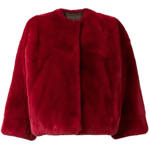 Fur coat with snap buttons , female, Sizes: M - Yves Salomon - Modalova