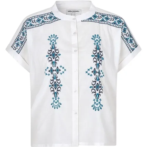 Mya Blouse with Embroidered Details , female, Sizes: 2XL, M, XL - Lollys Laundry - Modalova