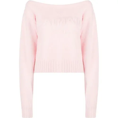 Off-Shoulder Brush Sweater , female, Sizes: L, M - Balmain - Modalova