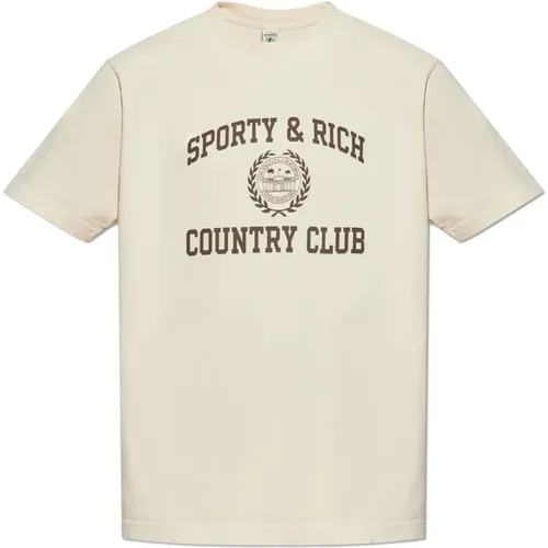 T-Shirts, unisex, , Size: L T-shirt from the Varsity Crest collection - Sporty & Rich - Modalova