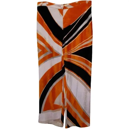 Pre-owned Skirts, female, , Size: XL Pre-owned Silk bottoms - Emilio Pucci Pre-owned - Modalova